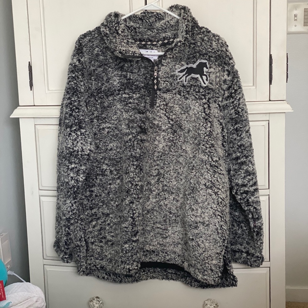 NWT Back in the saddle fleece horse pullover